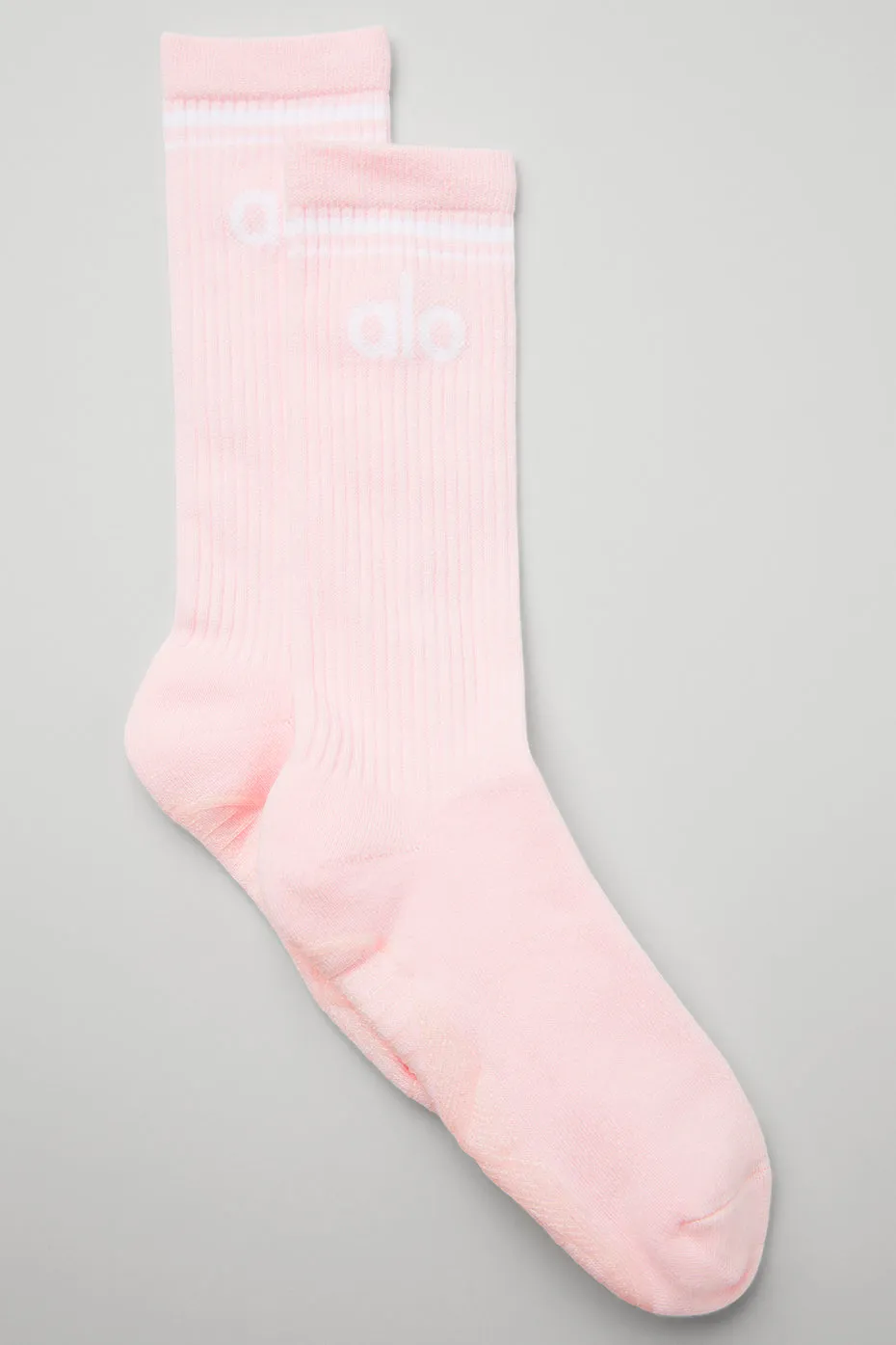 Women's Throwback Barre Sock - Powder Pink/White