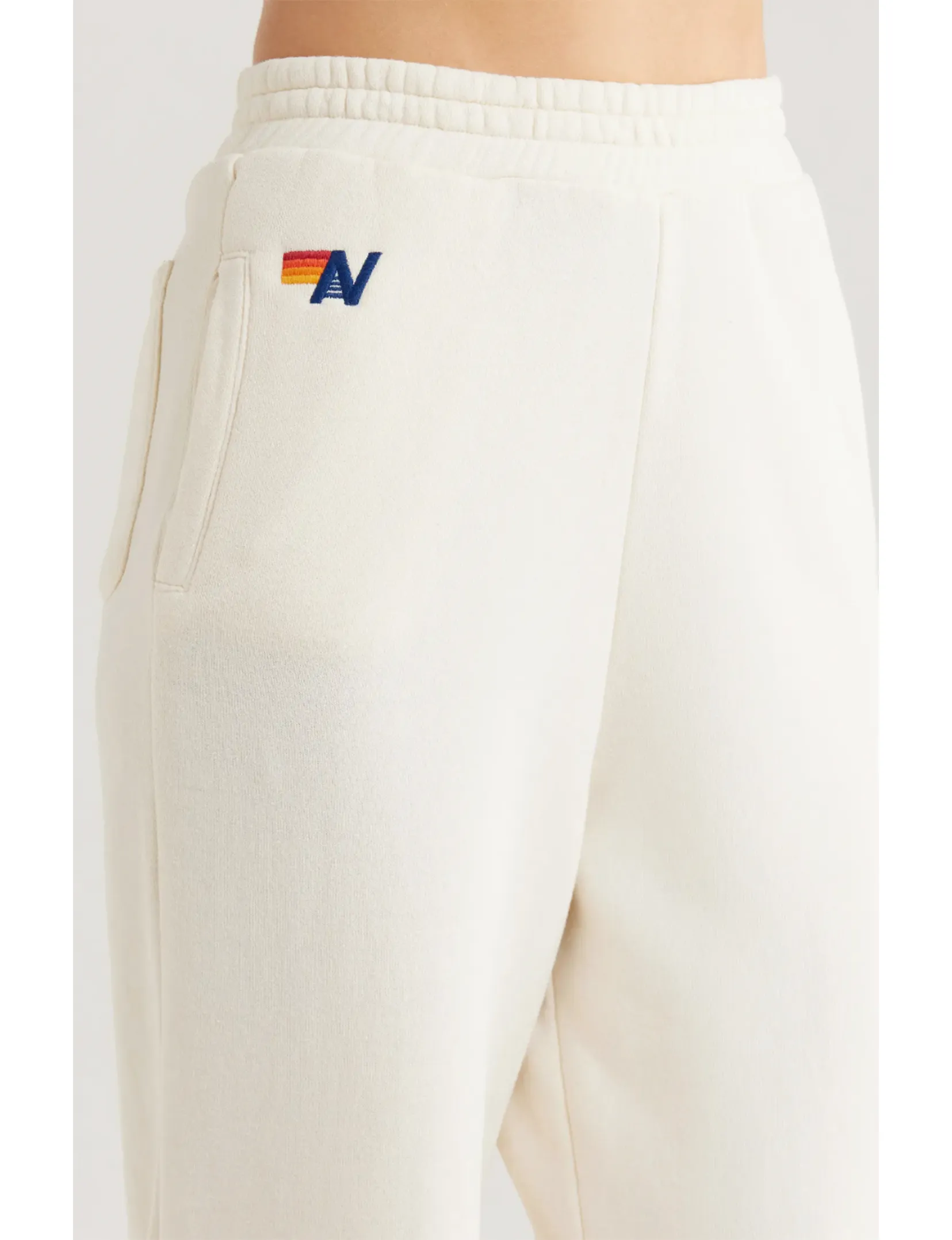 Womens Wide Leg Pocket Sweatpants, Vintage White