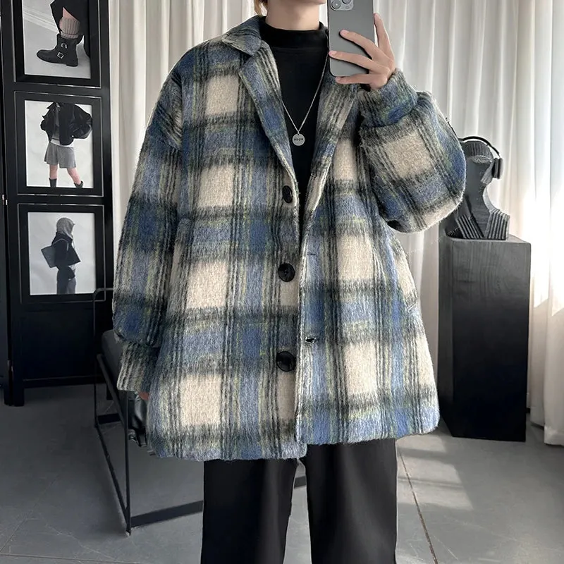 Woolen Big Plaid Oversized Jacket