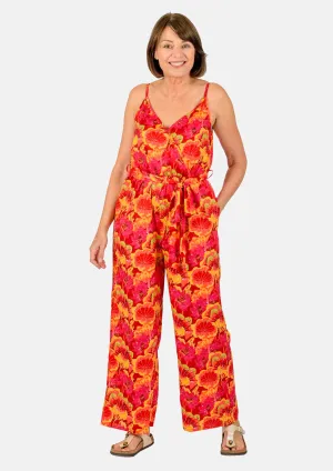 Wrap Front Floral Jumpsuit