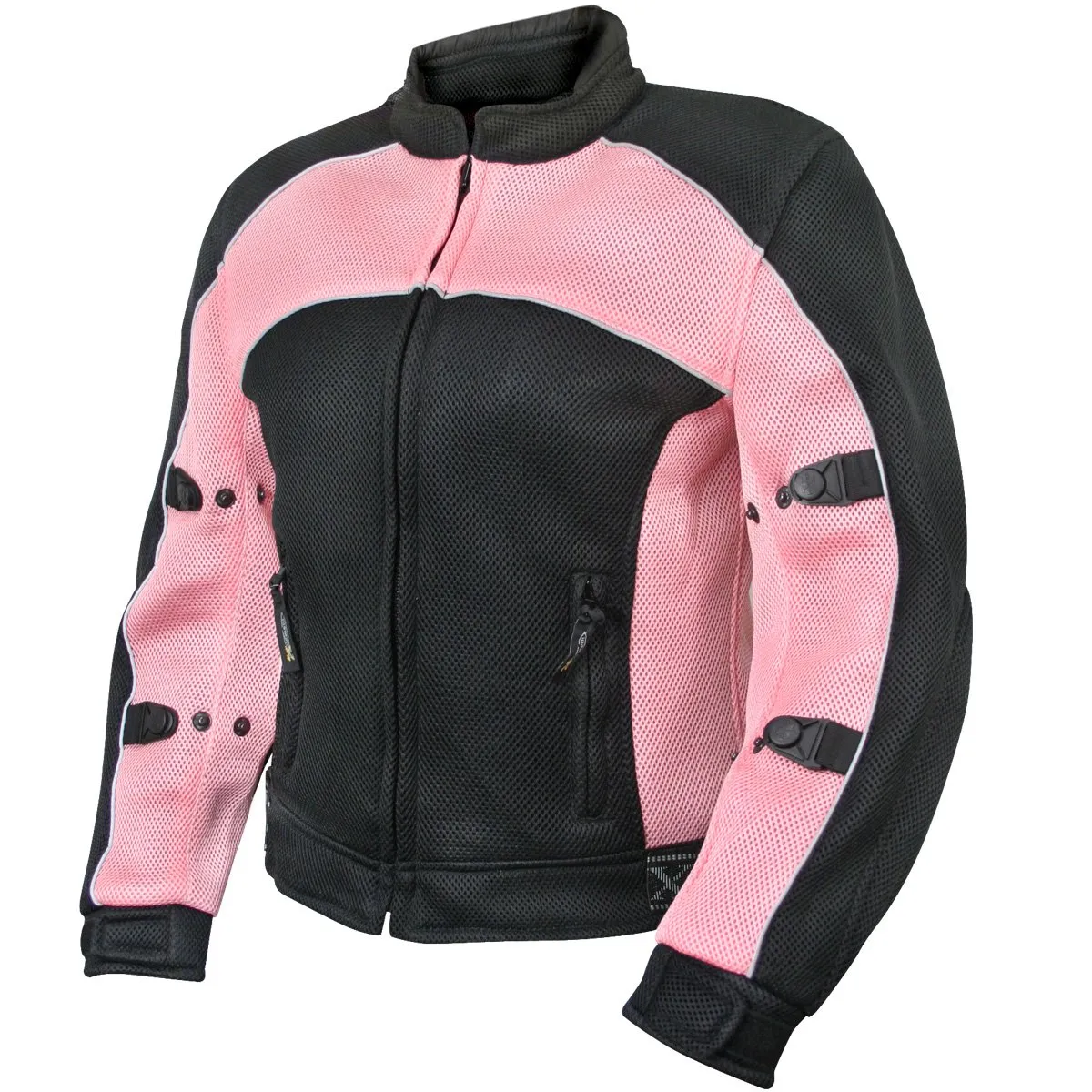 Xelement CF508 Women's 'Guardian' Black and Pink Mesh Jacket with X-Armor Protection