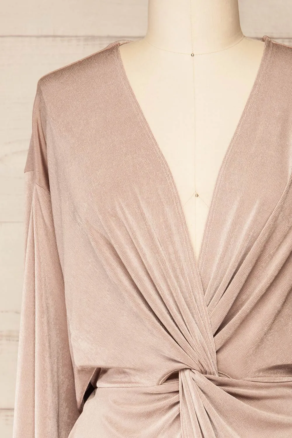 Xurne Champagne | Long Sleeve Shimmery Romper