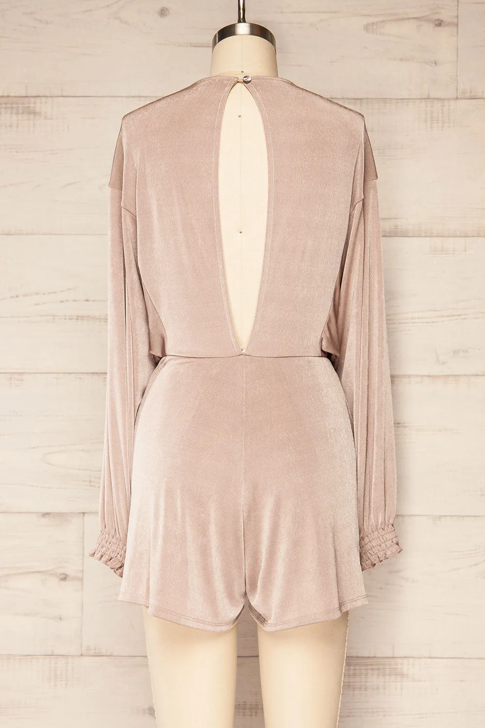 Xurne Champagne | Long Sleeve Shimmery Romper