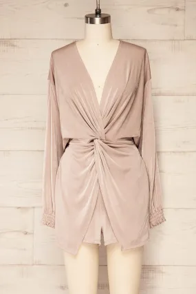 Xurne Champagne | Long Sleeve Shimmery Romper