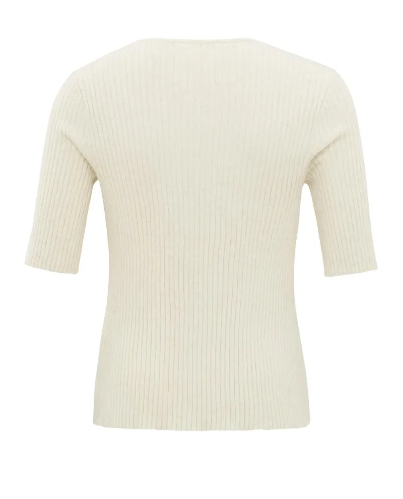 Yaya Beige Short Sleeve Cardigan