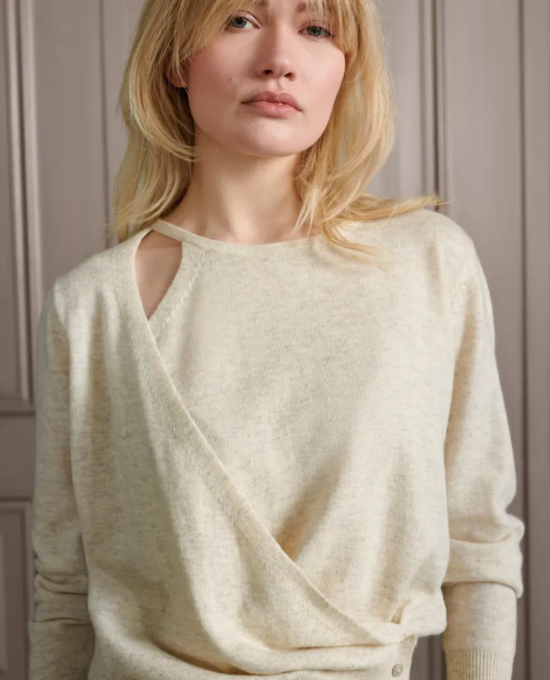 Yaya Beige Wrap Cardigan - UK12