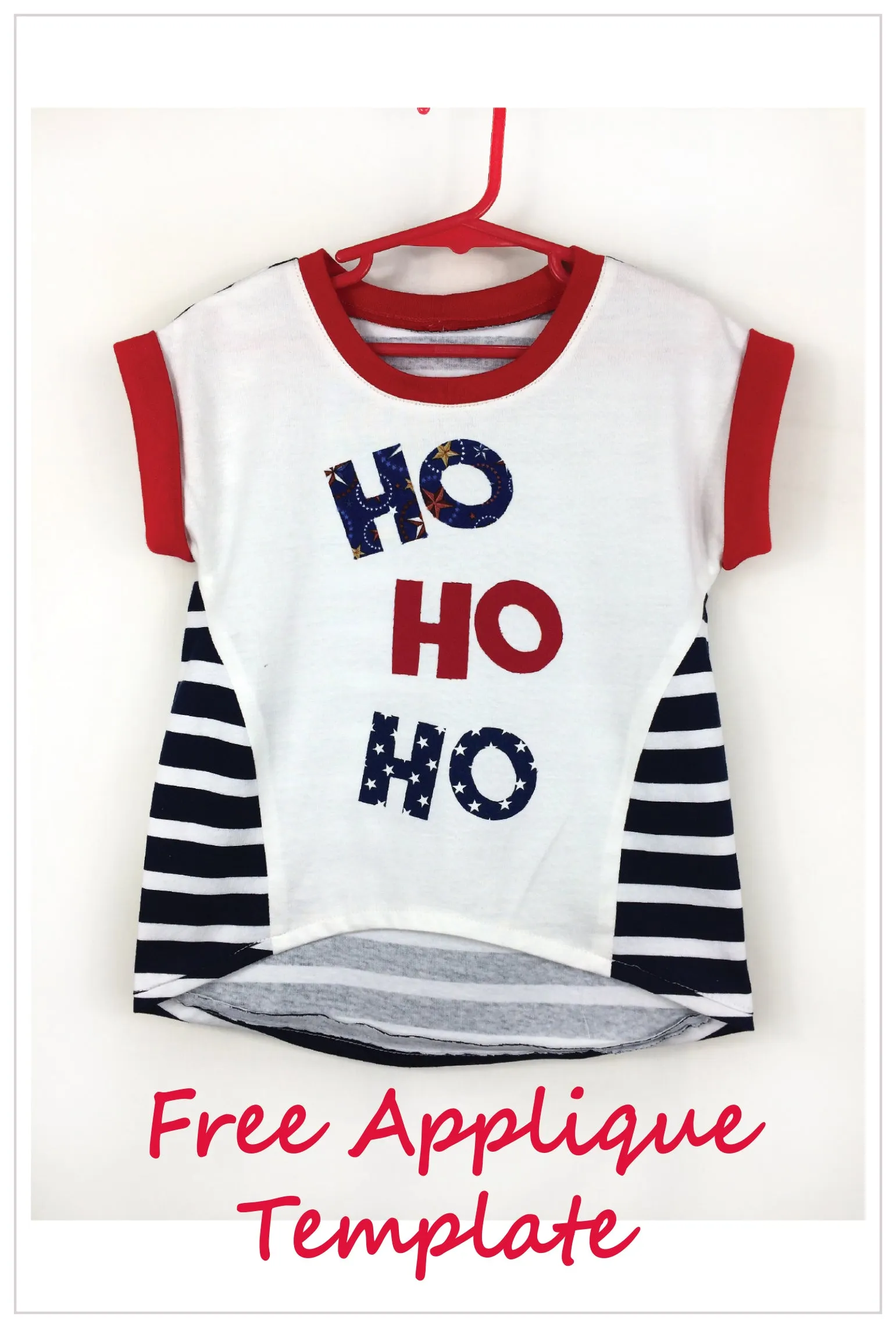 Z Christmas 'HO HO HO' applique free pattern download.